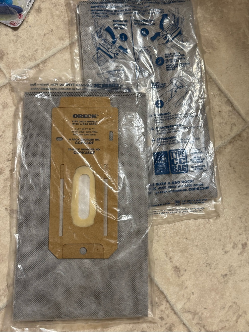 NWT Oreck Vacuum Type CC Bags for vacuum cleaners set of 2